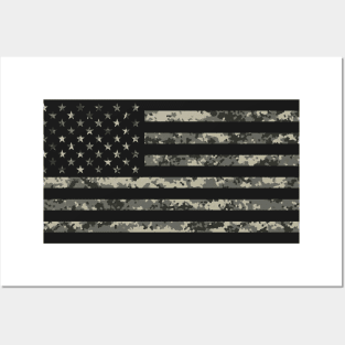 US Flag - Urban Black Posters and Art